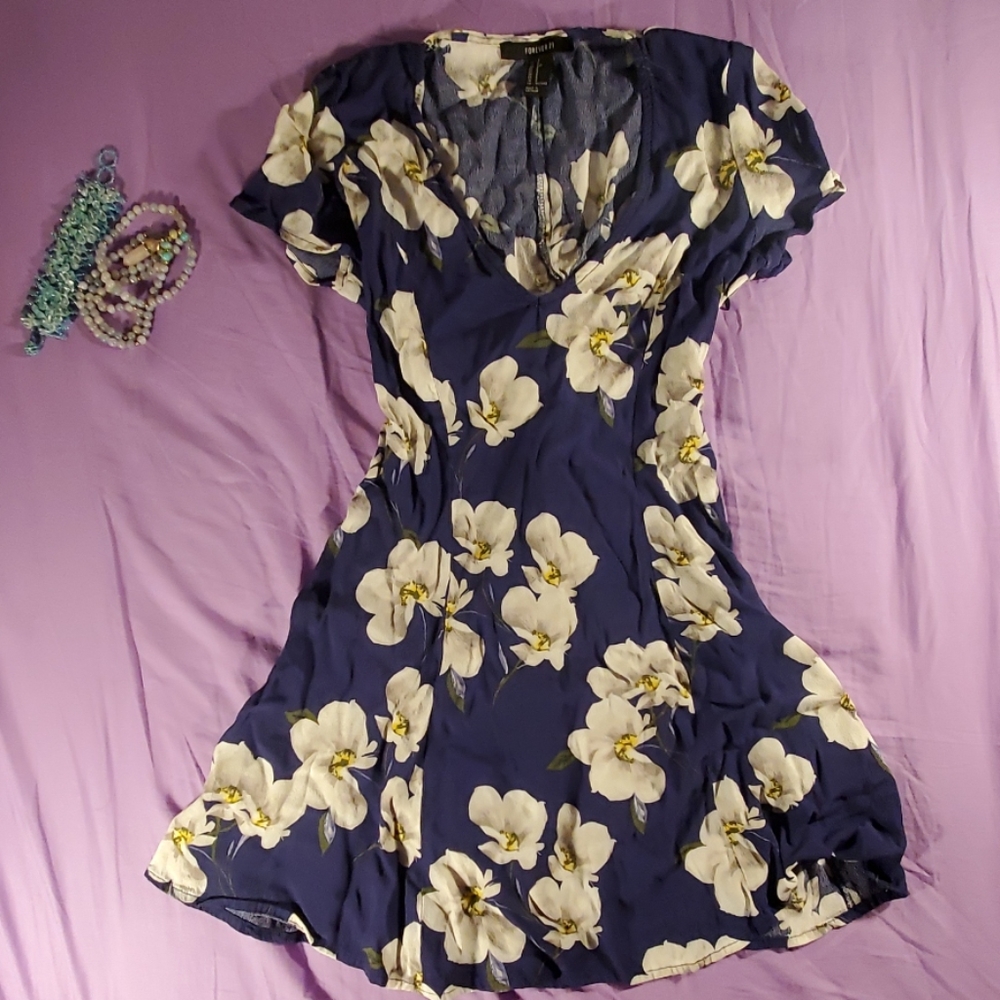Lace up back Floral Forever 21 Dress